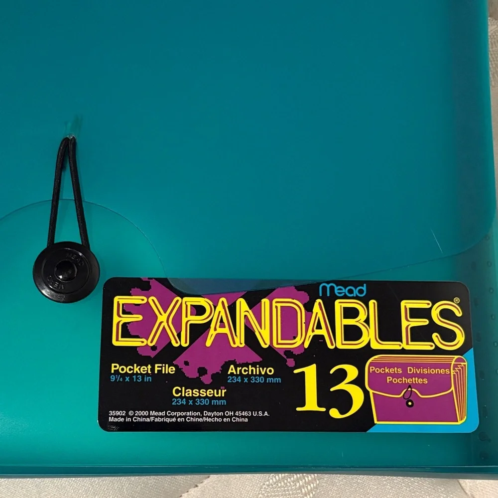 Blue and Teal Expandable File Folders